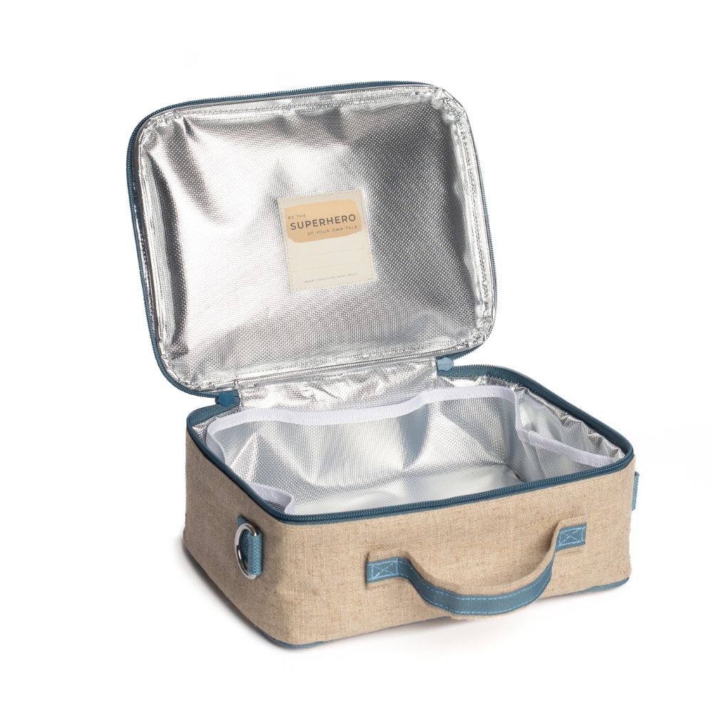 Lunch Box Raw Linen - Vintage Trucks