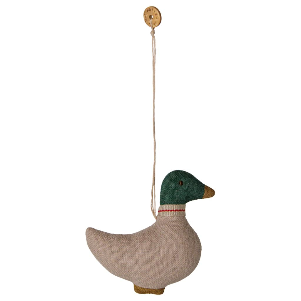 Maileg Fabric ornament, Duck - Green/Sand
