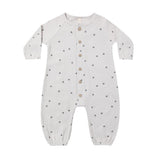 Quincy Mae Waffle Long Sleeve Jumpsuit Stars