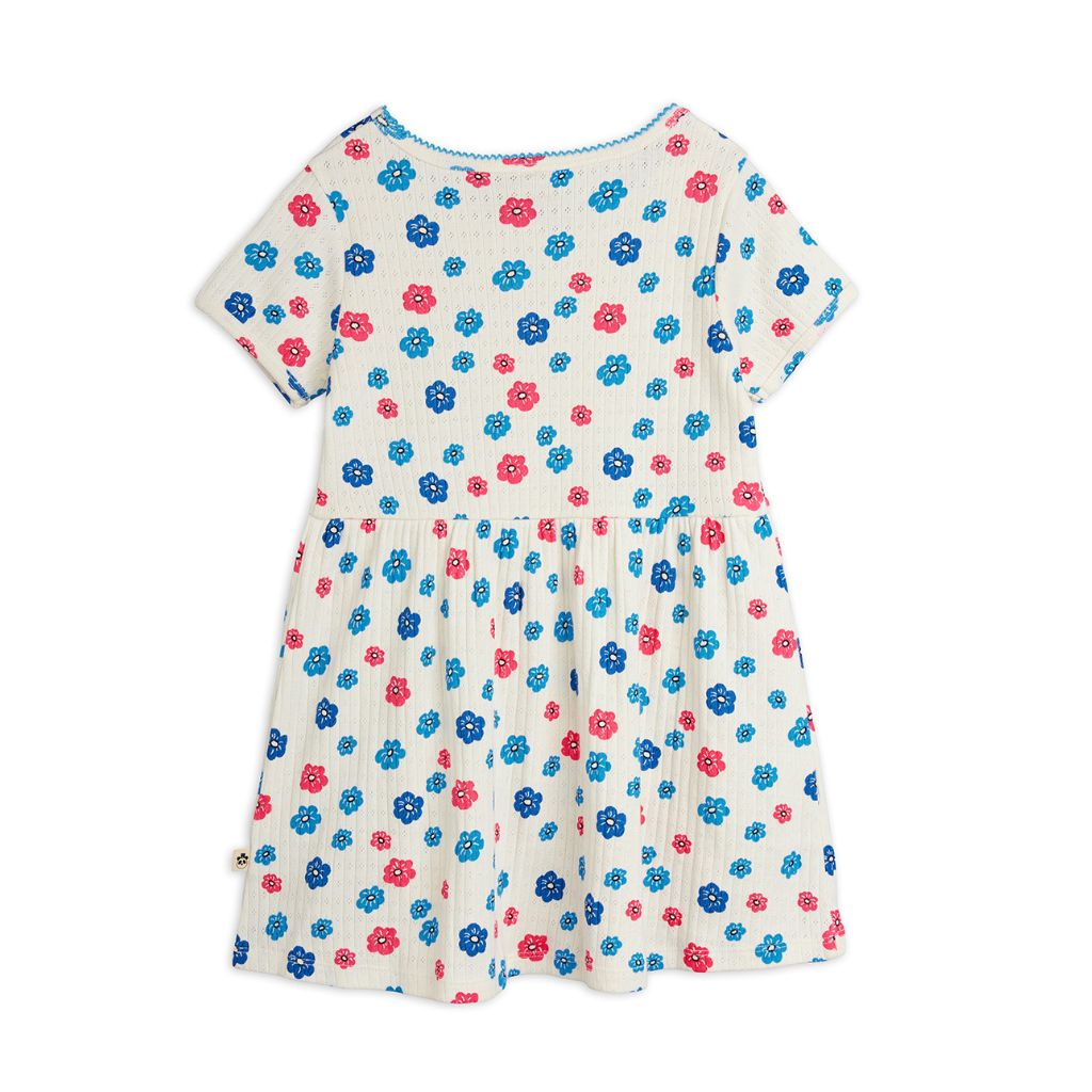 Mini Rodini Flowers Aop Picot Edge Pointelle Ss Dress