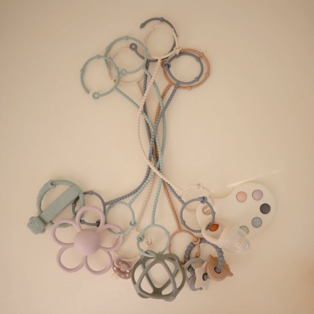 Mushie Adjustable Silicone Strap 2-Pack Blush/Shifting Sand