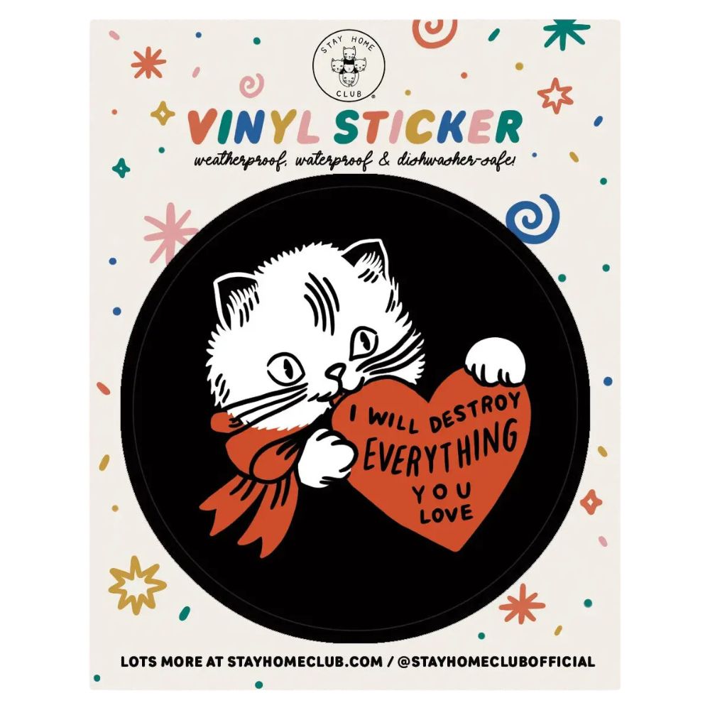 Destroy Cat Vinyl Sticker