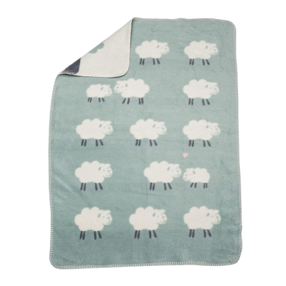 Fussenegger Mila Baby Blanket Sheep All Over Light Green 100x75cm