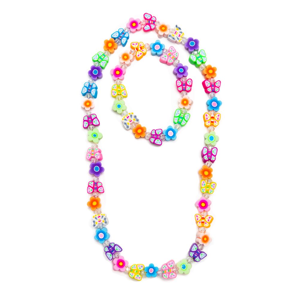 Flutter Flowers Necklace & Bracelet Set, 2pc