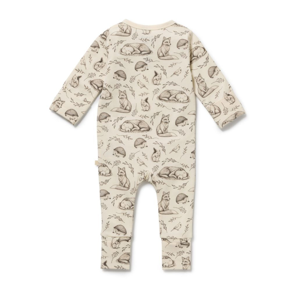 Wilson & Frenchy Foxglove Forest Organic Zipsuit with Feet