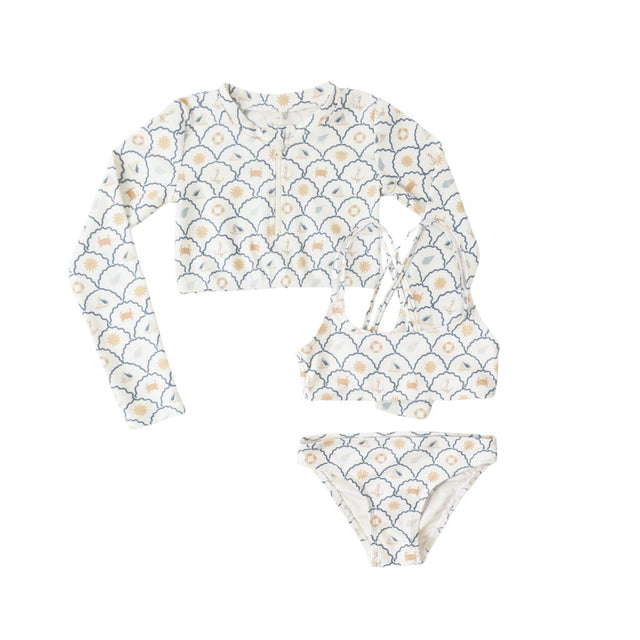 Rylee + Cru Crop Rashguard Set Nautical