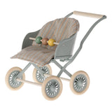 Maileg Stroller, Baby Mouse - Blue