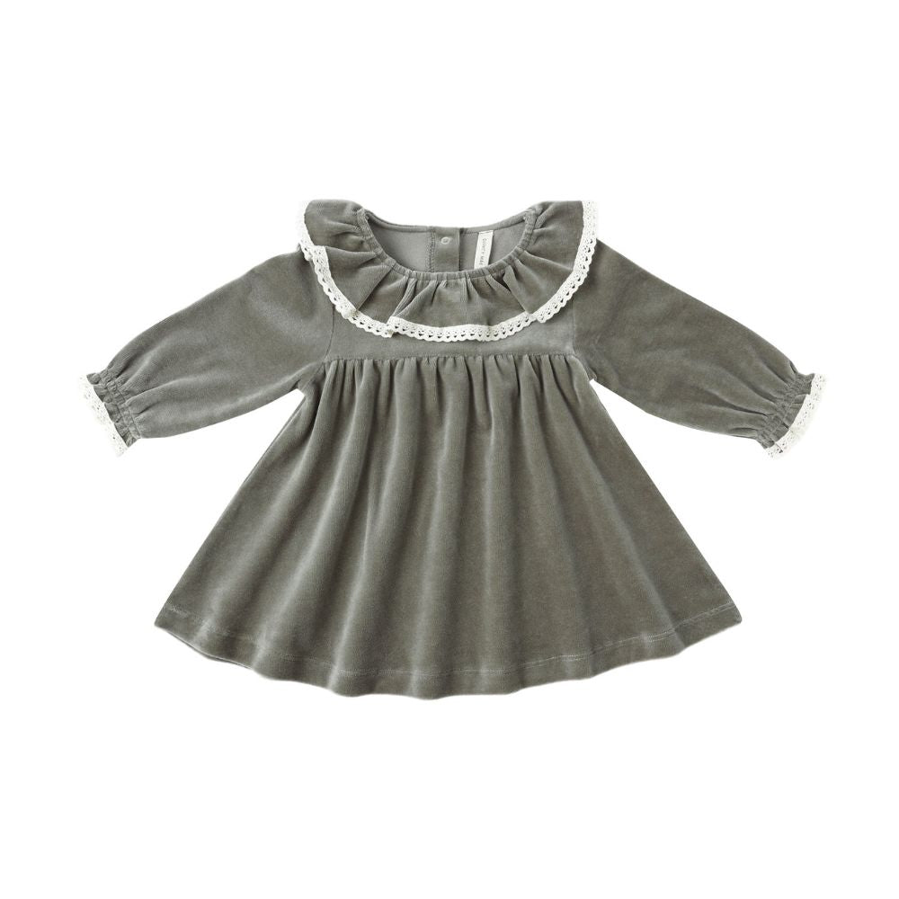 Quincy Mae Velour Baby Dress F