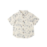 Rylee + Cru Collared Short Sleeve Shirt Ocean Toile
