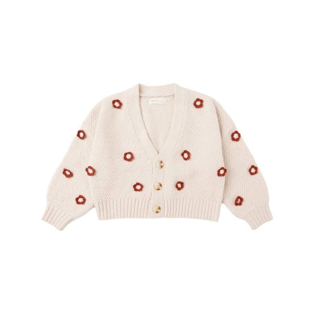 Rylee + Cru Boxy Crop Cardigan Ruby Daisy