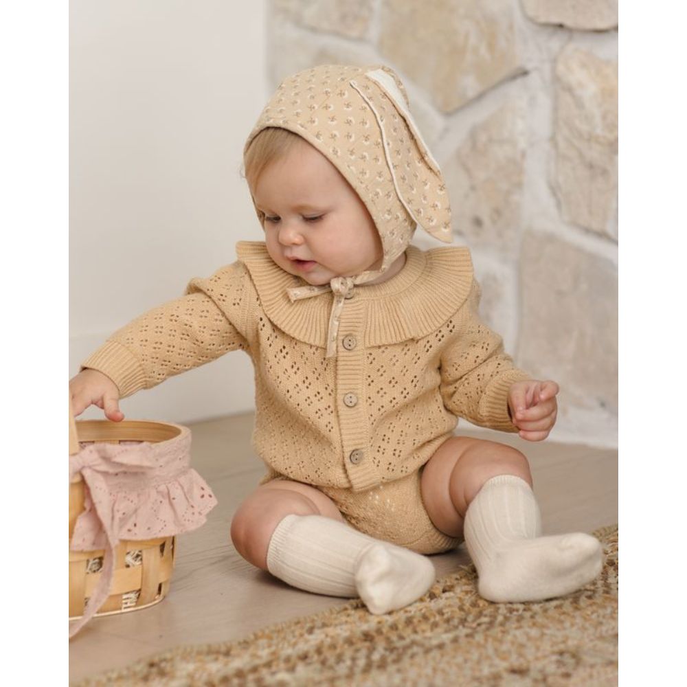 Quincy Mae Ruffle Collar Cardigan Butterscotch