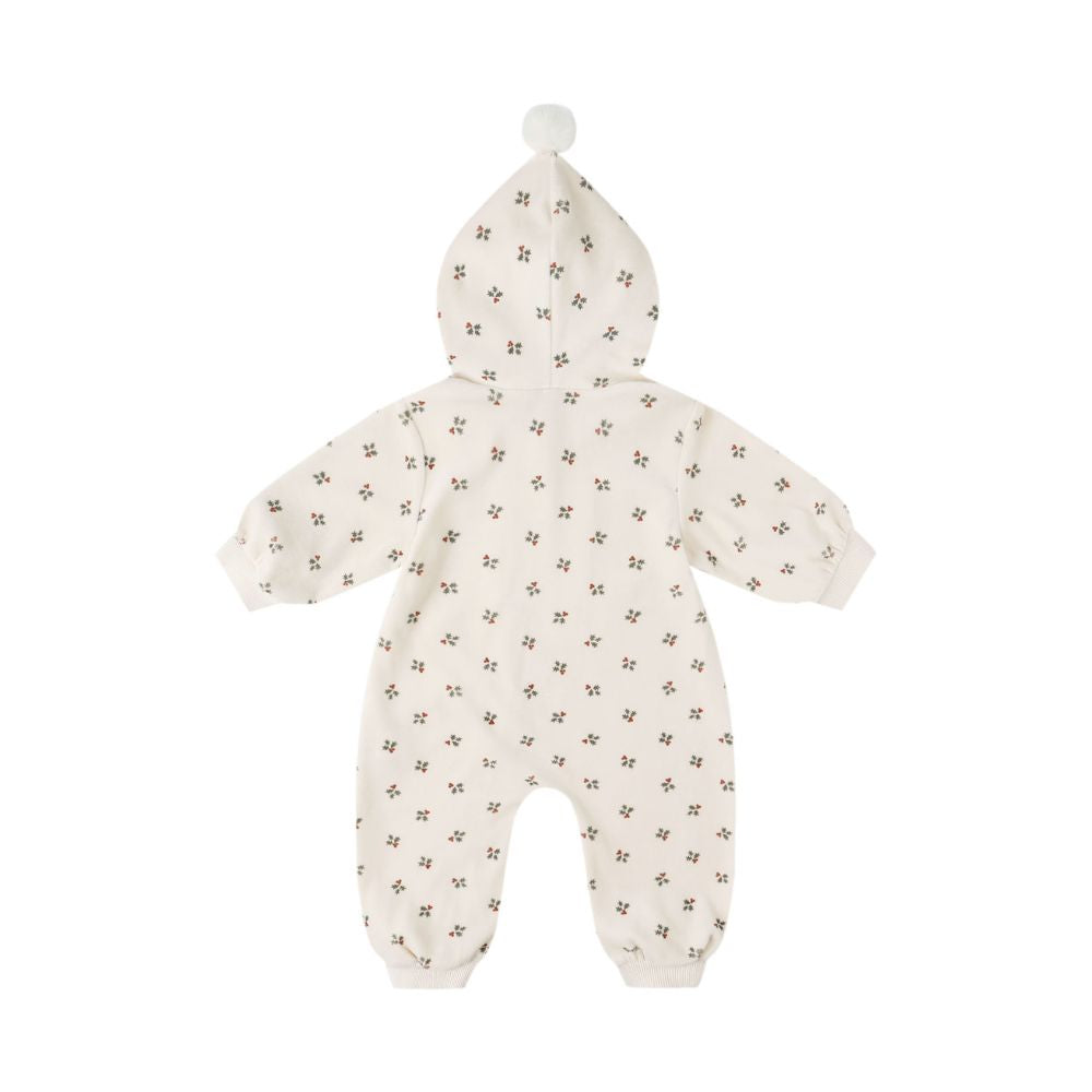 Quincy Mae Velour Zip Jumpsuit Holly Berry