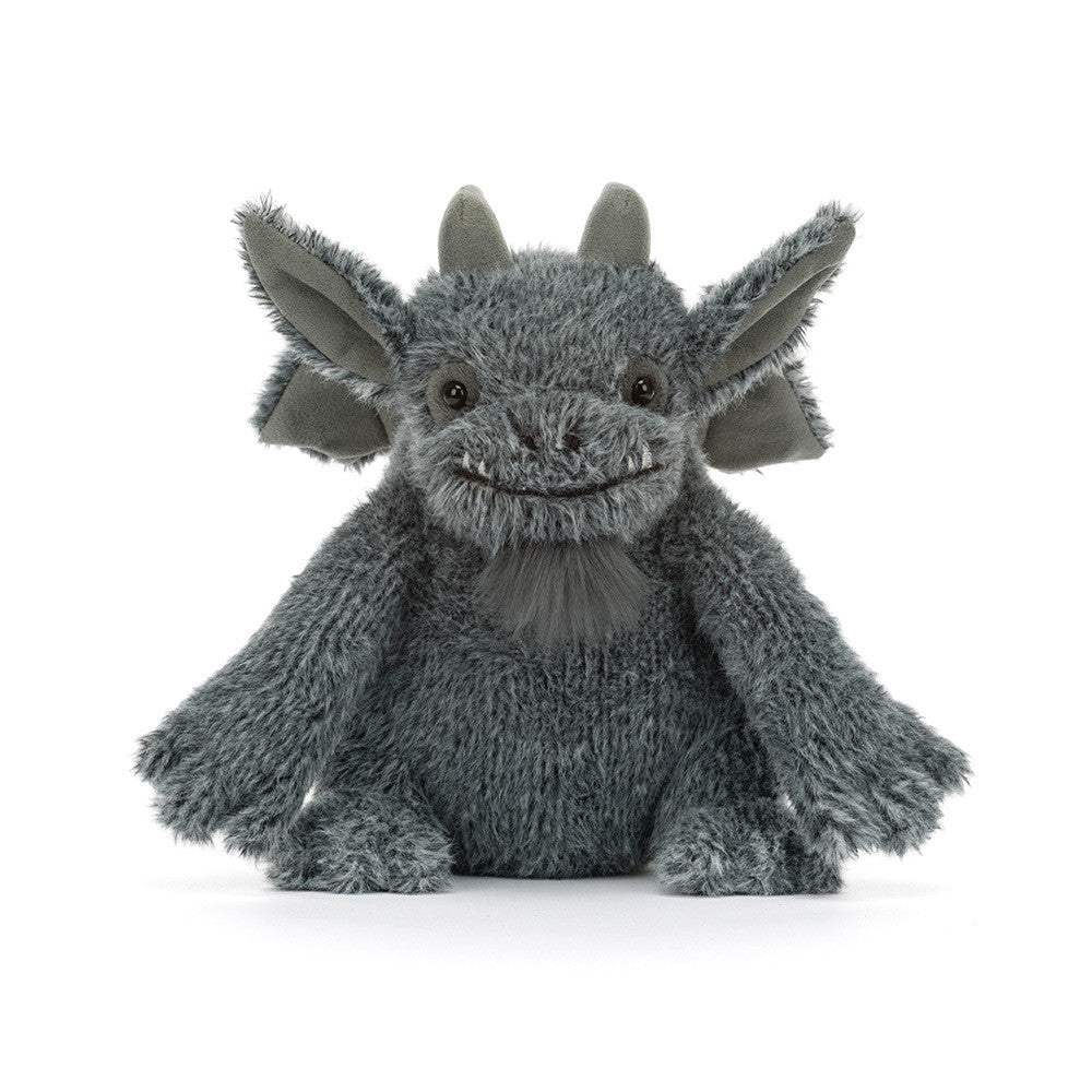 Jellycat Growlston Gargoyle, a chunky soft polyester gargoyle plush with a hard beady eye
