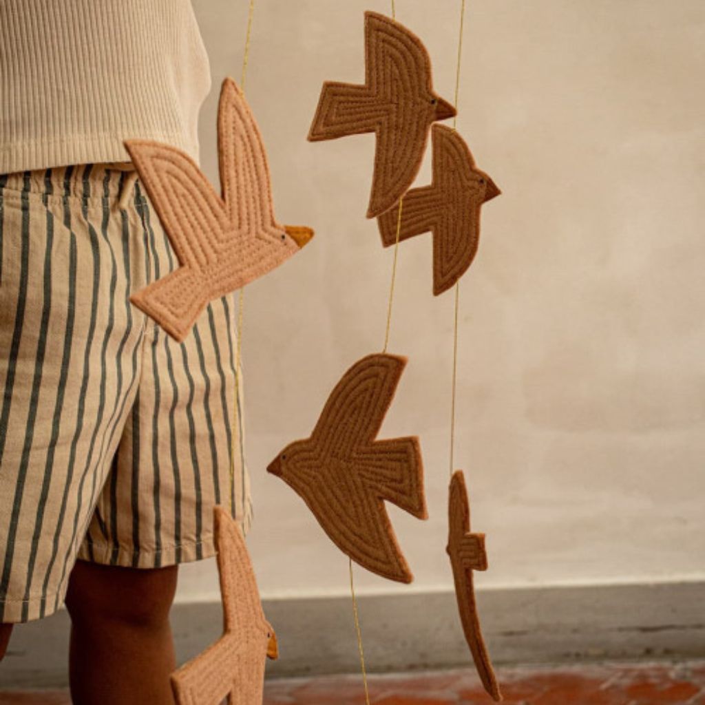 Muskhane Birdy Hanging Felted Mobile Nude