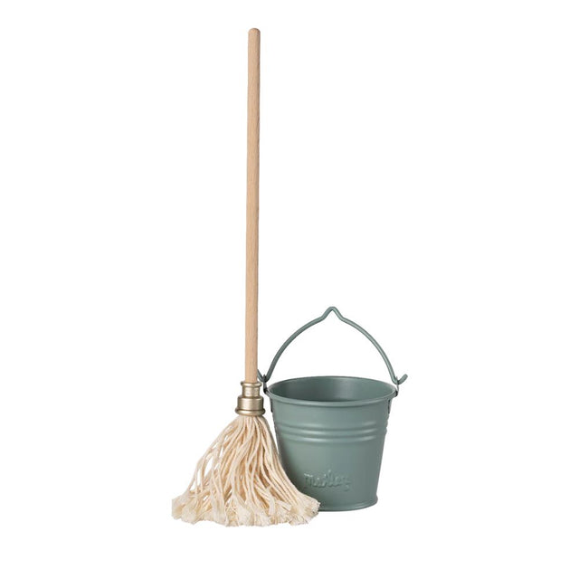 Maileg Bucket and Mop - Light Blue