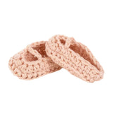 Minikane Clothing for Gordis Dolls 34cm- Hand Knit Ballerina Slippers in Rose Nude