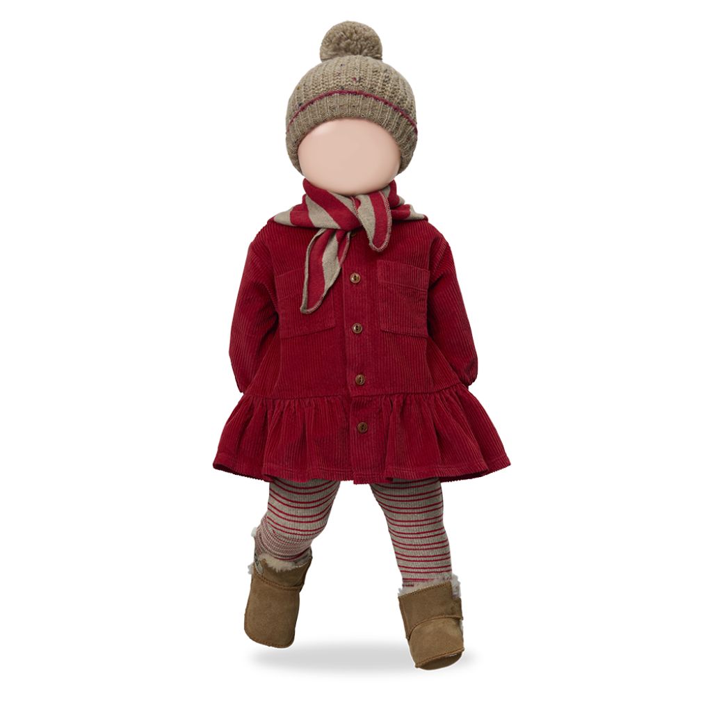 1 + in the Family DEVON burgundy striped baby leggings in rib jersey with fine stripes