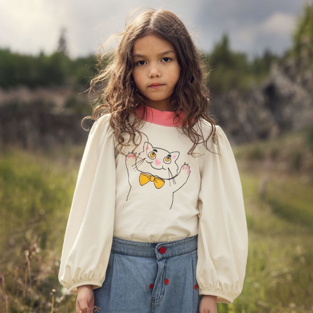 Mini Rodini Cat sp Balloon Sleeve Top
