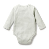 Wilson & Frenchy Organic Stripe Rib Long Sleeved Bodysuit Fern