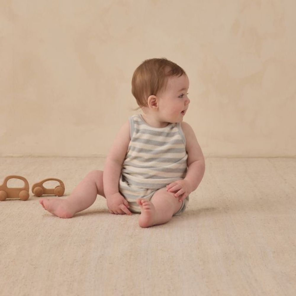 Quincy Mae Terry Tank and Short Set Sky Stripe