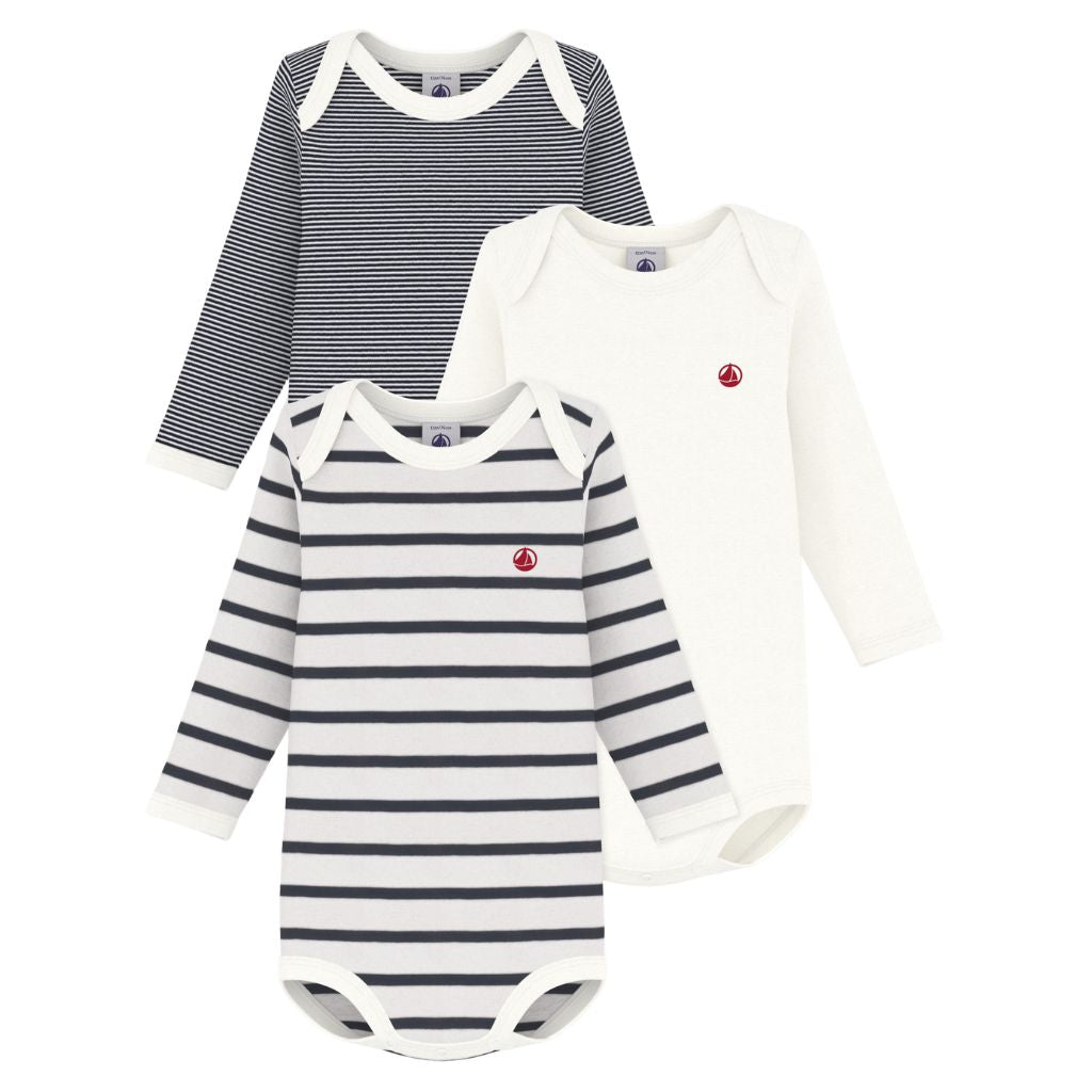 Petit Bateau LS Bodies 3pcs