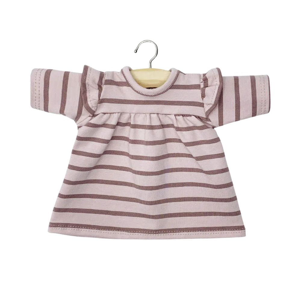 Minikane Clothing for Gordis Dolls 34cm- Melody Striped Jersey Dress in Orchid Pink