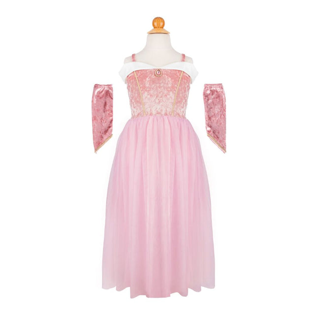 Velvety Soft Sleeping Sweetheart Princess Gown with Arm Warmers, Size 7-8