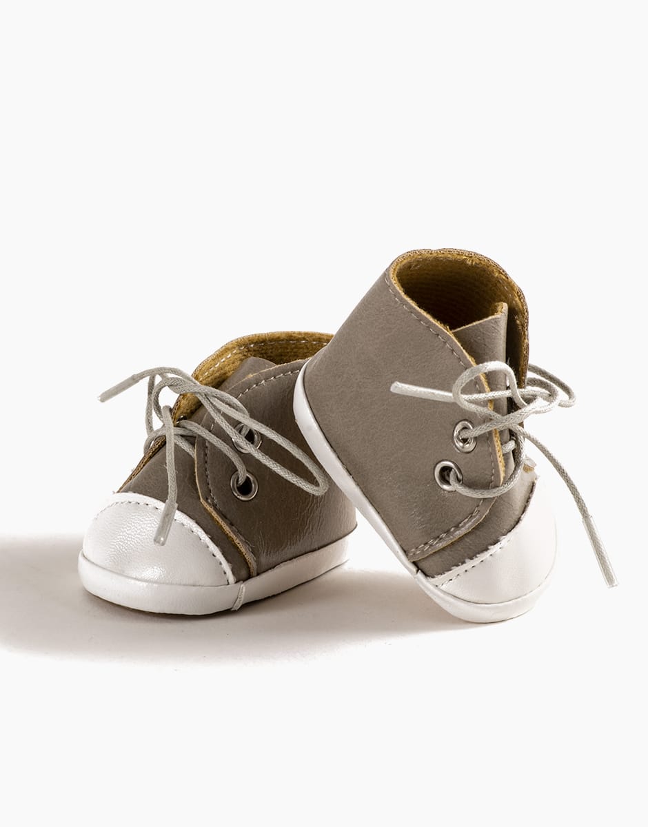 Minikane Clothing for Gordis Dolls 34cm- Komvers Faux Leather Shoes in Taupe Color