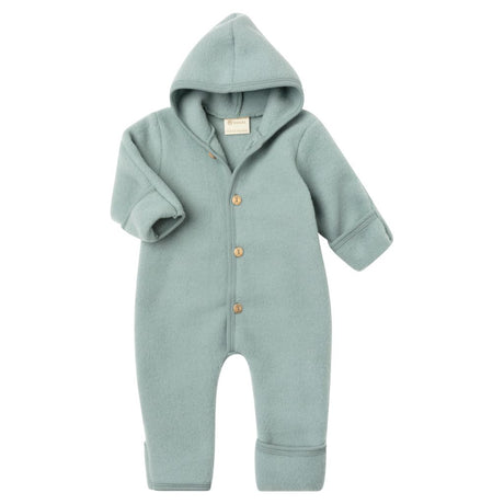 Engel Hooded Overall With Buttons and Cuffs Mountain Blue