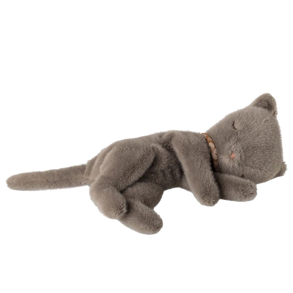 Maileg Sleeping Kitten Plush, Small- Grey