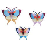 DIY 3D Wall Decoration - Plum Fringe Butterflies, set of 3