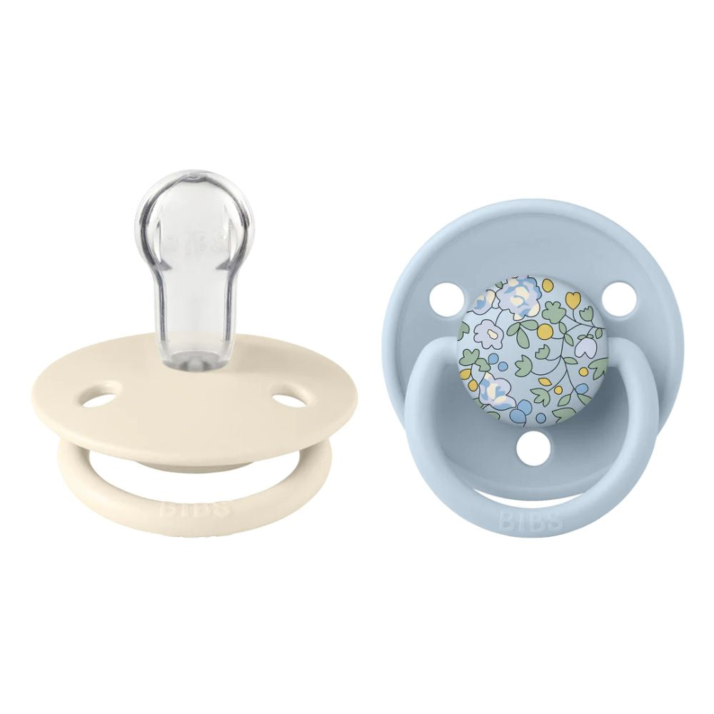 Liberty X BIBS Pacifier De Lux Silicone 2 PK Eloise Baby Blue Mix ONE SIZE