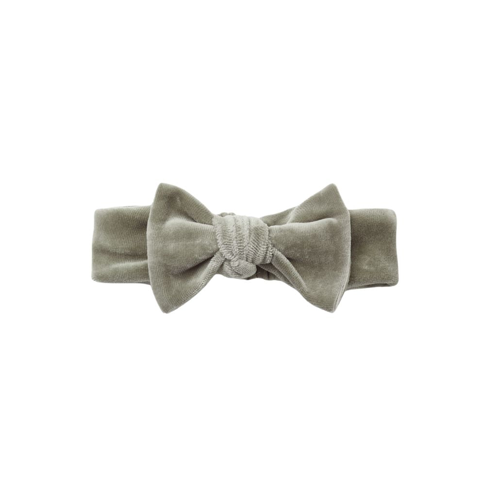 Quincy Mae Velour Bow Headband Spruce