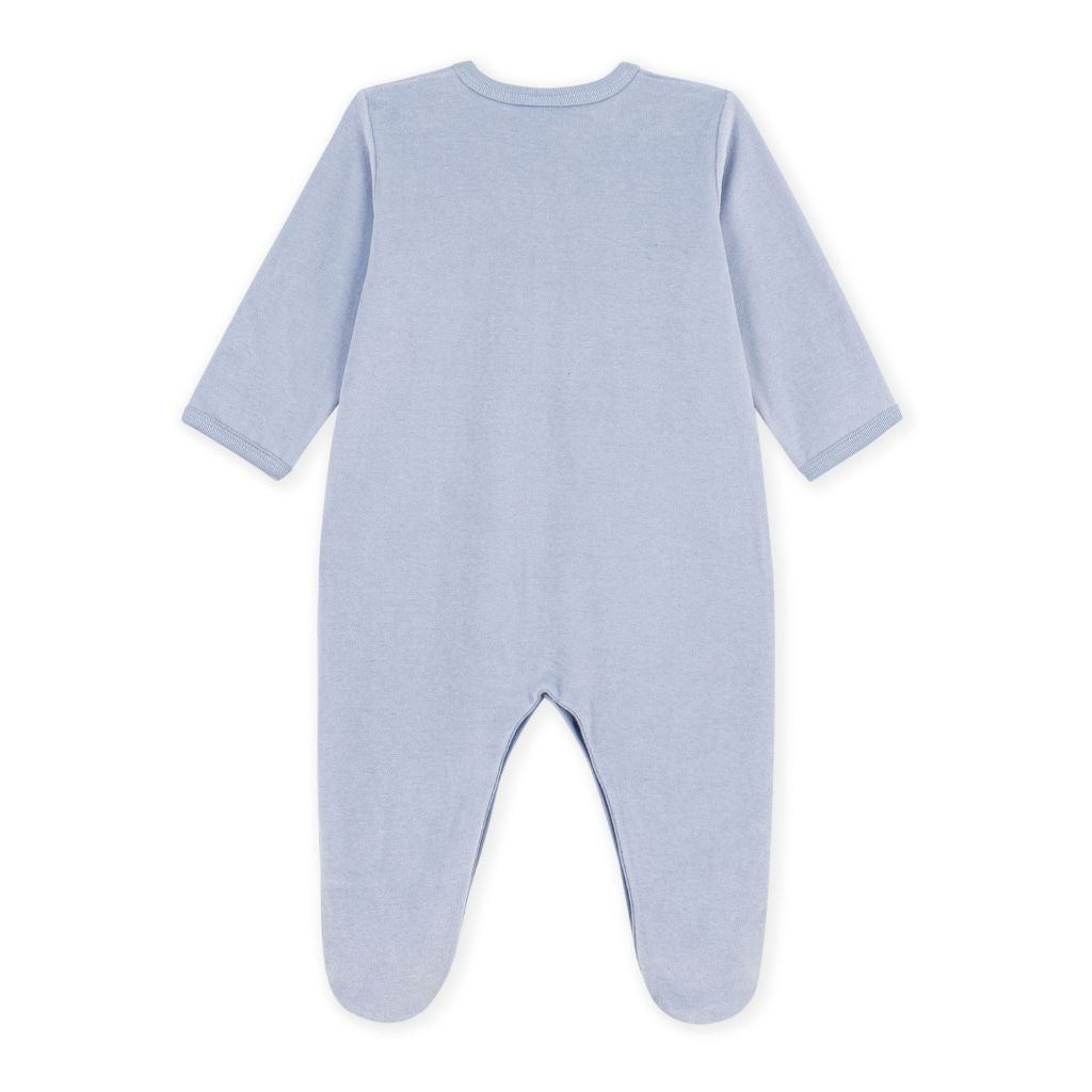 Petit Bateau Blue Heart Velour Sleeper