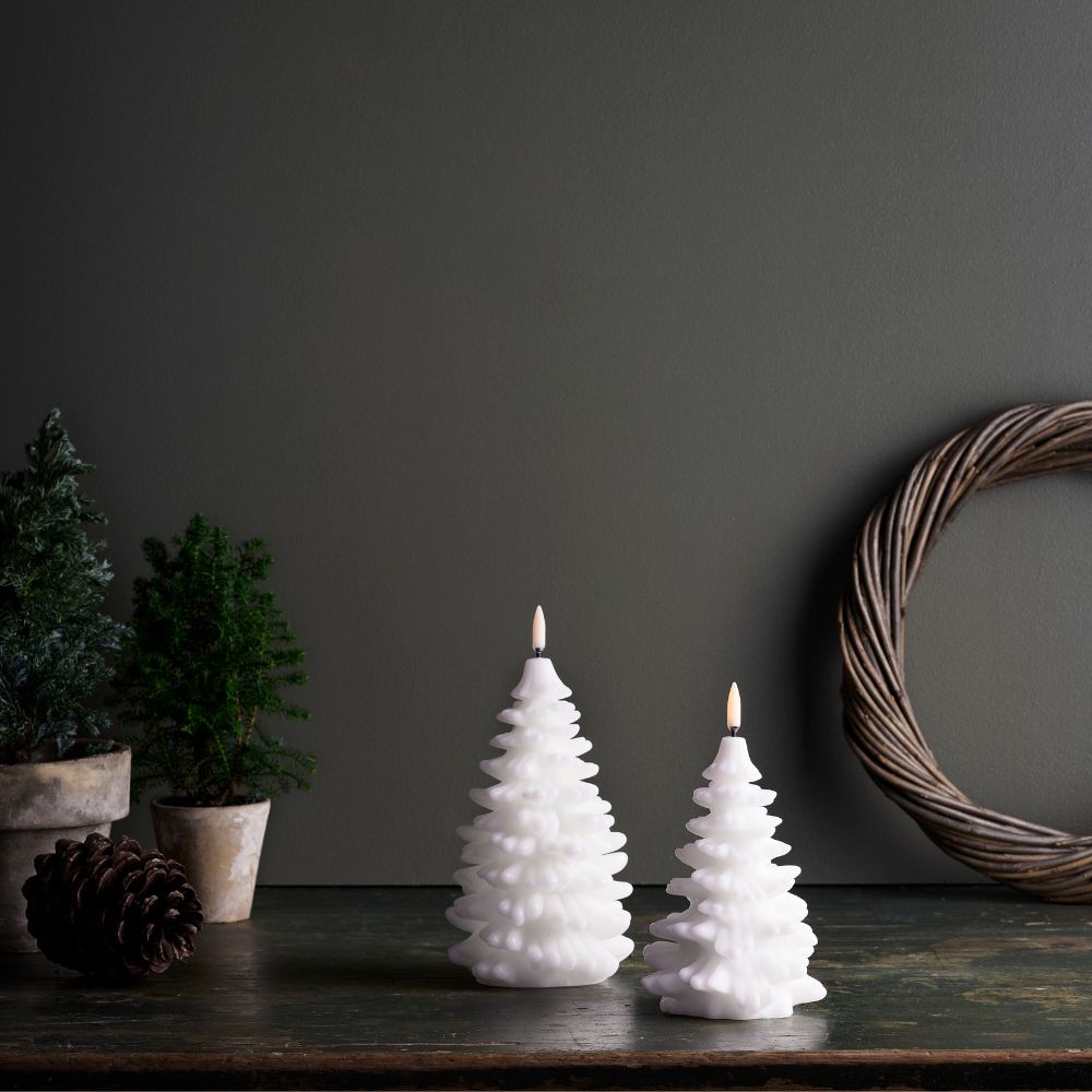 Uyuni LED Christmas Tree Candle - Nordic White 11x18cm