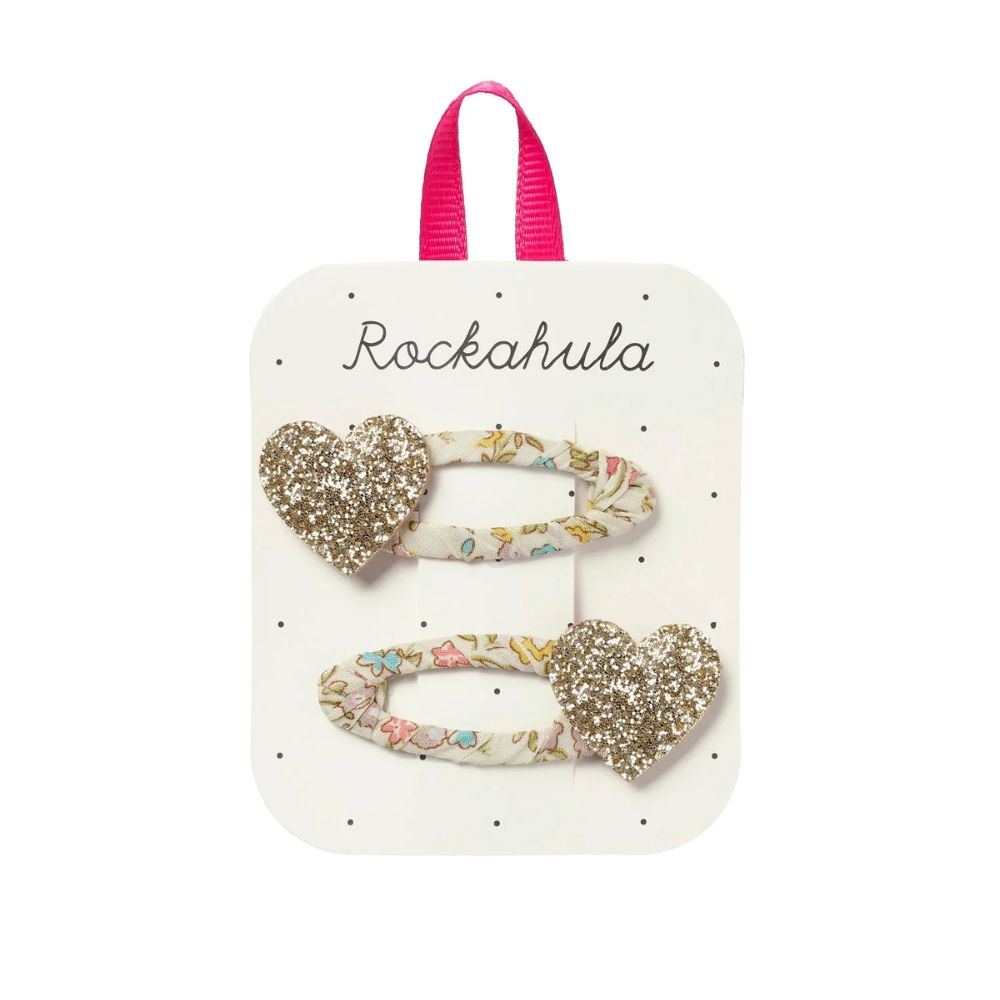 Rockahula Petal Glitter Heart Clips