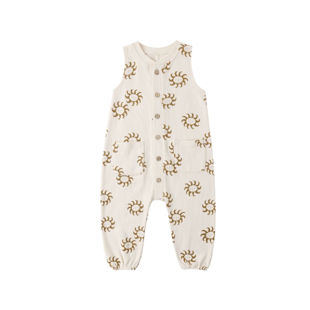 Rylee + Cru Summer Waffle Jumpsuit Sunny