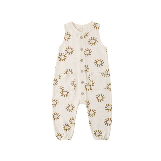 Rylee + Cru Summer Waffle Jumpsuit Sunny