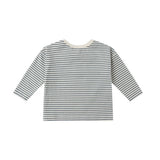 Quincy Mae LS Tee Ocean Micro Stripe