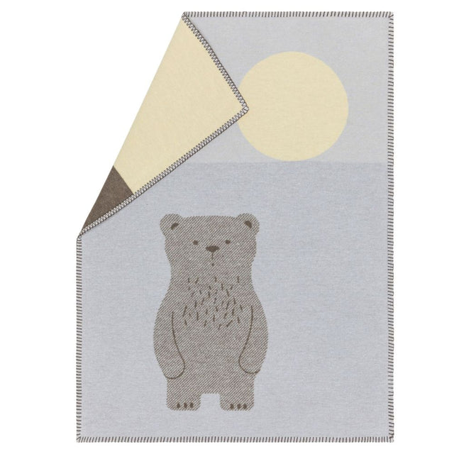Fussenegger LILI baby blanket "moon bear”- Light Blue, 90x70cm