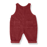 1 + in the Family YOHO burgundy baby corduroy overall, lined, with a button front