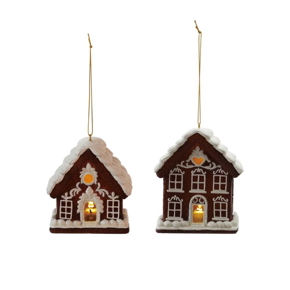 Resin Gingerbread House, 3-1/4"L x 2"W Assorted