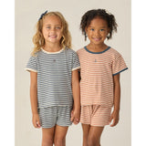 Rylee + Cru Pointelle Shorts Navy Stripe
