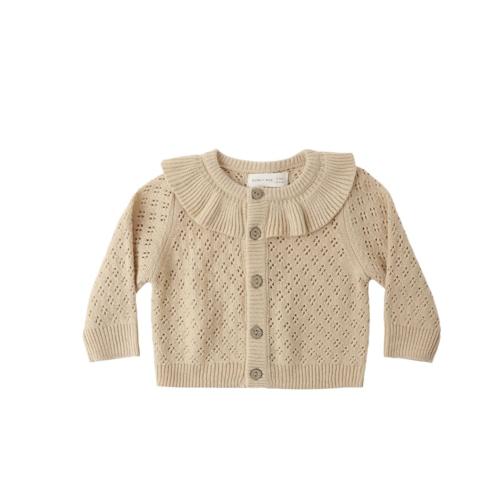Quincy Mae Ruffle Collar Cardigan Butterscotch