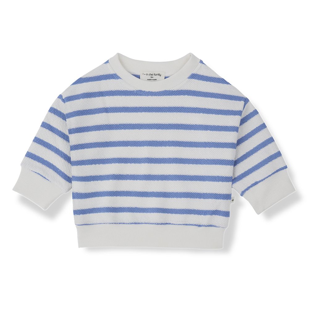1 + in the Family MARROIG Striped French Fleece LS Sweatshirt