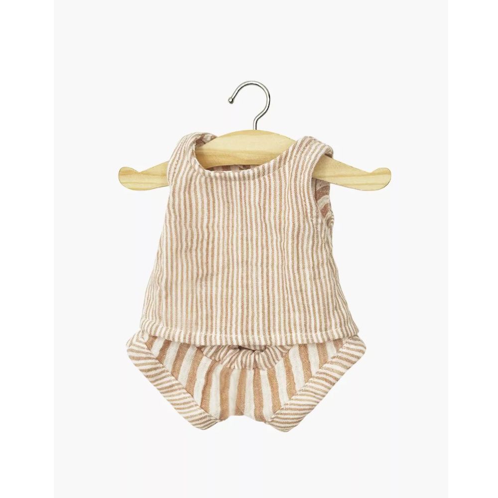 Minikane Clothing for Gordis Dolls 34cm- Andrée set in Zephyr striped cotton gauze