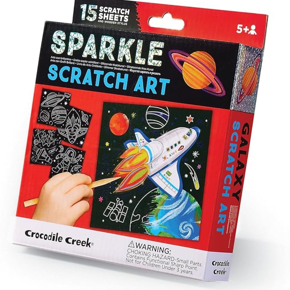 Crocodile Creek Sparkle Scratch Art- Space Explorer