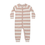 Rylee + Cru Organic Long John Pajamas Holiday Stripe