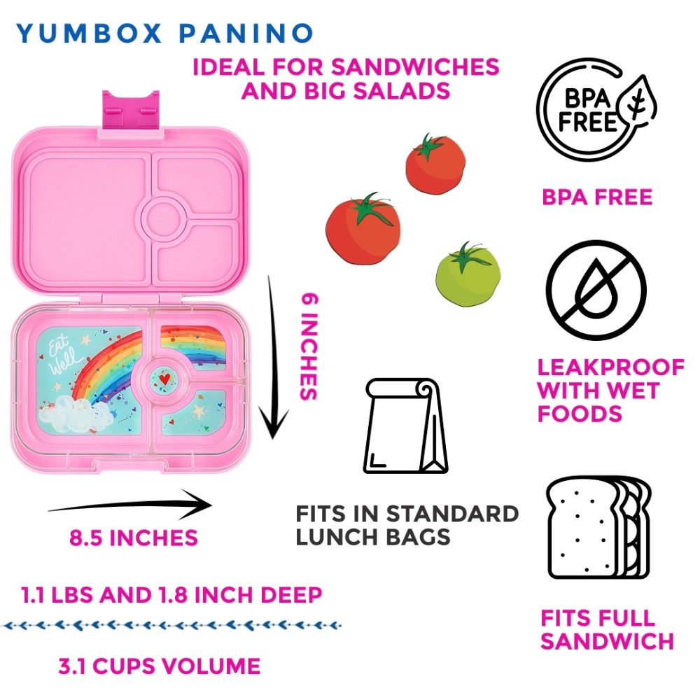 Yumbox Panino 4 Compartment - Power Pink (Rainbow)