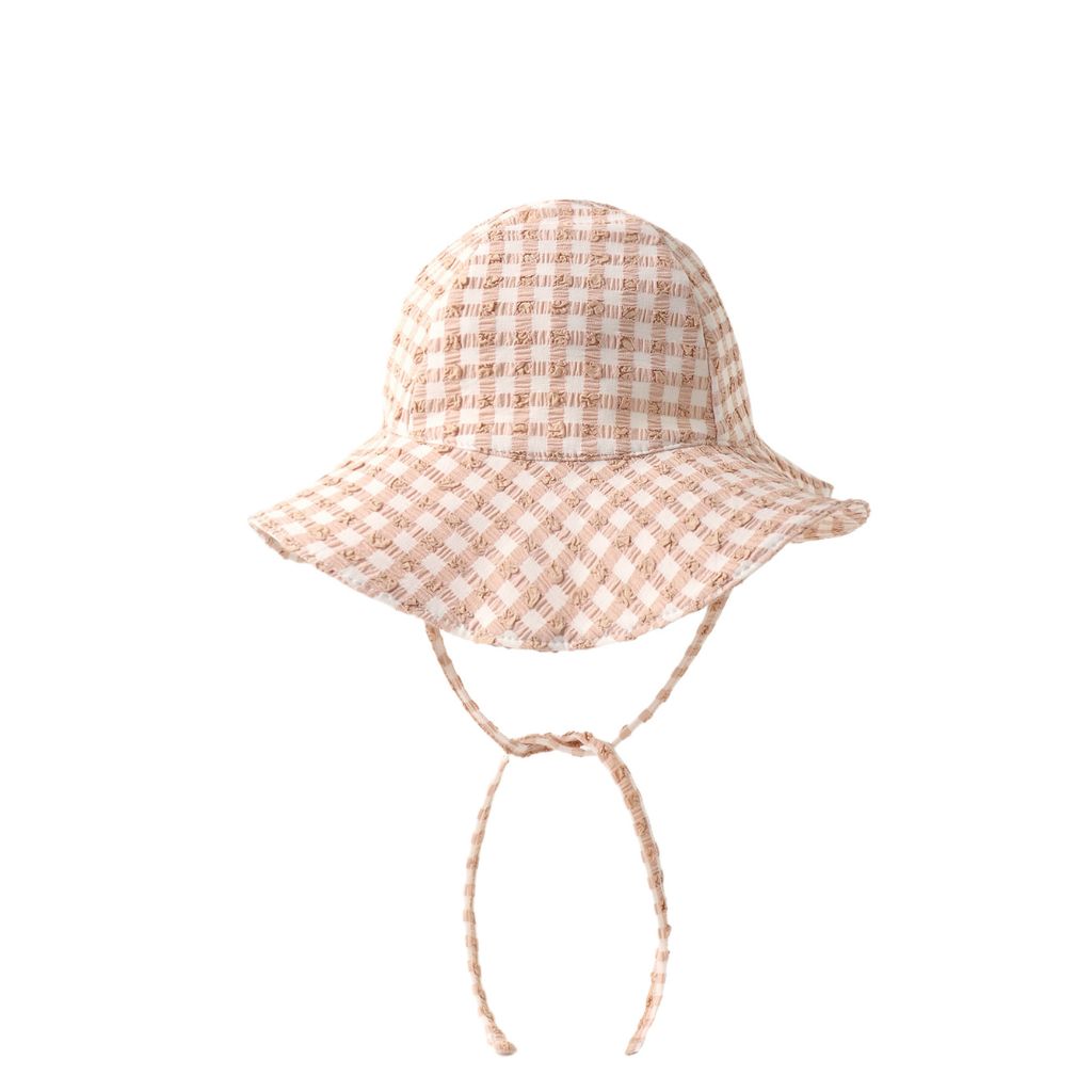 Quincy Mae Sun Hat Melon Check